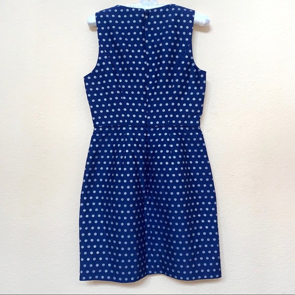 J. Crew Blue Silver Dot Silk Sleeveless Dress NWT - Picture 7 of 16
